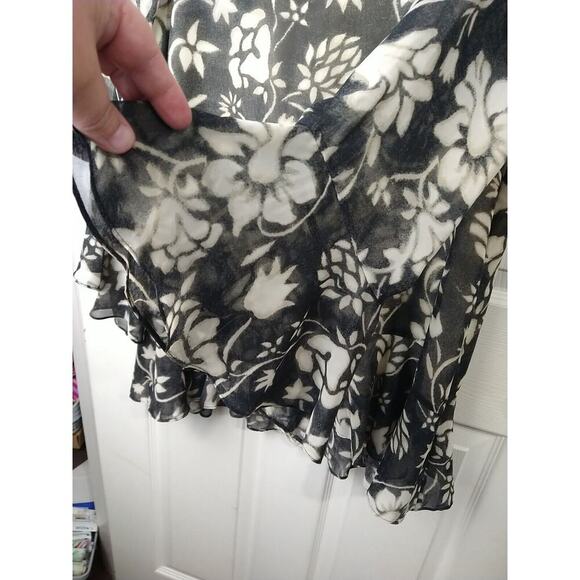 Linea Women's M Babydoll Blouse Semi Sheer Oversized Flare Sleeve - Picture 6 of 10